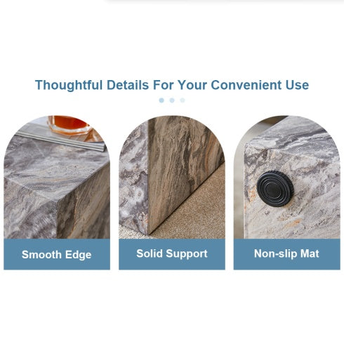 Gray Textured MDF Coffee Table – Modern Design for Living Room