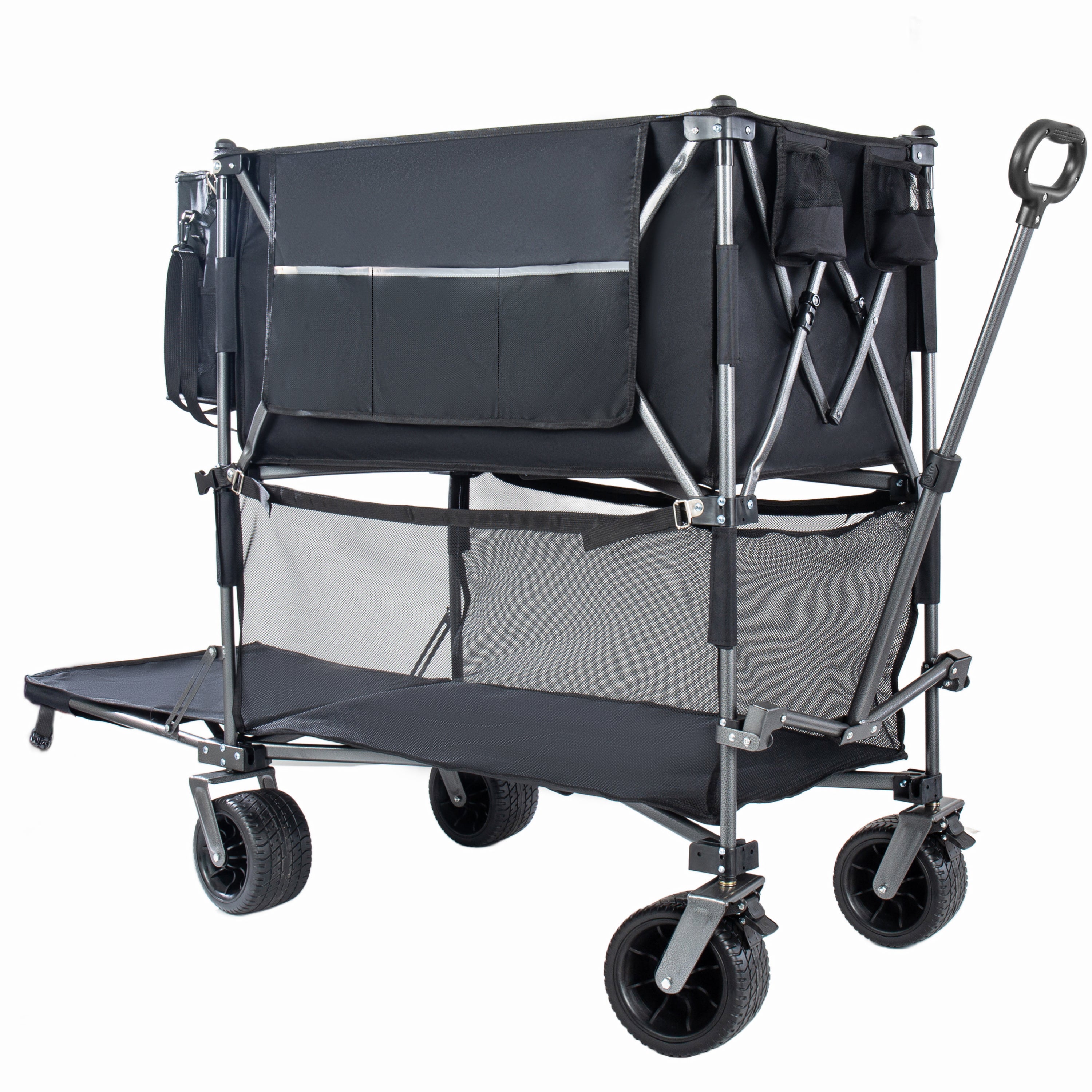 Heavy Duty Double-Layer Wagon With Brakes