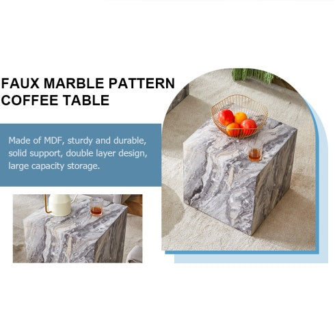 Gray Textured MDF Coffee Table – Modern Design for Living Room