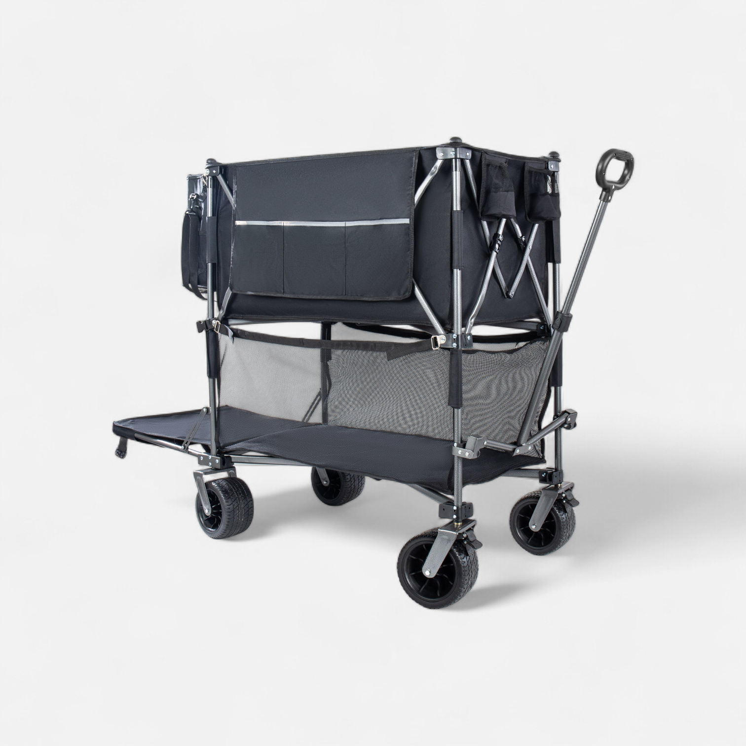 Heavy Duty Double-Layer Wagon With Brakes